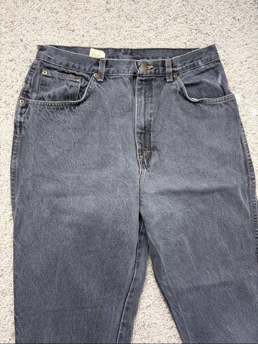 Sears Women's High-Rise Straight Jeans - Charcoal - Picture 2 of 5